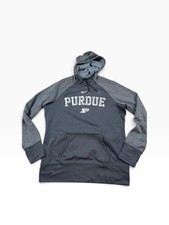 Gray Nike Therma-Fit Purdue Boilermakers Hooded Sweatshirt Hoody Men's XL picture