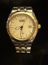 Citizen Eco-Drive Corso Men's Watch Two  Tone Gold Silver Champagne Cream E111 picture