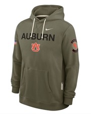 AUBURN TIGERS NIKE Olive 2025 Military Appreciation Dri-FIT Hoodie Mens XL picture