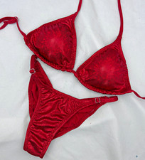 NPC Fit Model Bikini In  Red shattered glass picture