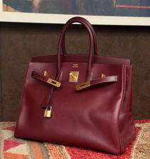 AUTH Hermès Birkin 35 Rouge H Epsom Leather Gold Hardware Top Handle Bag picture