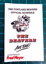 PCL Portland Beavers Are Back Vintage 1980 Baseball Pocket Schedule Fred Meyer picture