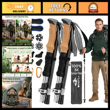 Lightweight 3K Carbon Fiber Trekking Poles - Adjustable Hiking Sticks for All Us picture