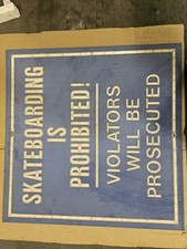 2x2 Vintage Metal No Skateboarding Sign. picture