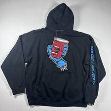 Mens XL Black Santa Cruz Skateboards Riot Society Hoodie Sweatshirt Logo Y2k picture