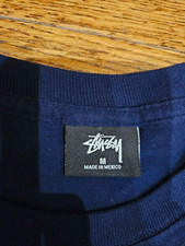 Stussy Men’s Blue Solid Knit Crew Neck Short Sleeve T-Shirt Tee Size M picture