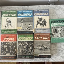 7 Vintage Tex Maule Sports Novels Lot - Football & Baseball 1960s HC w/ DJ picture