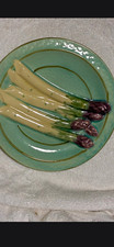Antique  French Majolica  Asparagus Plate Turquoise picture