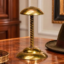 Charming Vintage 1940s Brass Hat Stand Spiral Twist Column Display Holder picture