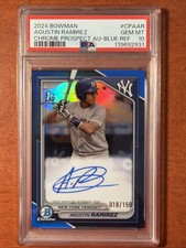 2024 Bowman 1st Chrome Prospect Agustin Ramirez CPA-AR Blue Auto /150 PSA 10 picture