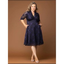 Kiyonna Mon Cherie Violet lace dress plus size women's 1X (14-16) picture