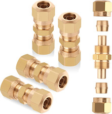 D.O.T Brass Compression Straight Union Fittings, 3/8