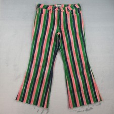 Wrangler Wanderer Flare Jeans Womens 28 Multicolor Striped High Rise Raw Hem picture