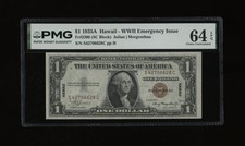 DBR 1935-A $1 Silver Hawaii SC Block Fr. 2300 PMG 64 EPQ Serial S42706628C picture