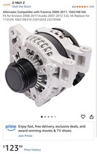 Alternator Chevy Traverse 2009-17 Buick Enclave 2008-17 GMC Acadia 2007-12 3.6L picture