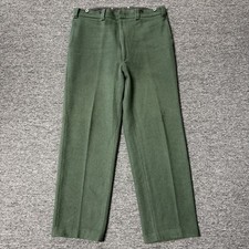 Vintage 80s Woolrich Green Heavyweight Wool Utility Field Pants Mens Sz 40x32 picture