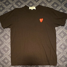 Comme des Garcons PLAY Black Red Heart Logo Crew Neck Short Sleeve Tee 2XL picture