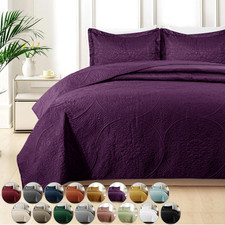 Luxury Bedspread Set 3 Piece Quilted Coverlet Bed Throw Queen King Size Bedding picture