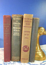 4 Antique Home Economic Household Cooking Domestic Food Science Textbooks lot picture