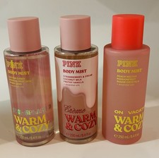 Victoria's Secret Pink Warm & Cozy Retired 3 Pc Mist Lot See Description New picture