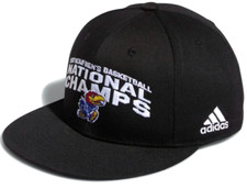 NEW Kansas Jayhawks KU 2022 National Champs Adidas Snapback Hat Cap Adult OSFM picture