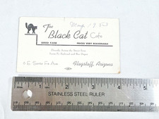 Rare Vintage 1953 The Black Cat Cafe Business Card & Souvenir Road Trip Mileage  picture