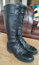 Timberland Women's Premium 14 inch Black Leather Lace Up Boots, Size 11 New picture