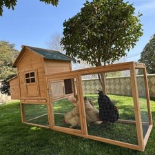 80” Wooden Chicken Coop 2 Tier Pet House Egg Box Pet Hutch with Waterproof Roof picture