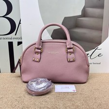 Burberry Dome Shell Bag Normal Dusty Pink Litchi Calfskin Handbag Crossbody Duty picture