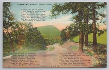 Penn-Sylvania Penn's Woods Poem by H.H. Ham c1935 Postcard picture