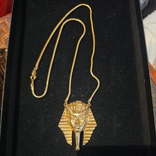 Vintage Egyptian Revival King Tut / Pharaoh pendant necklace by Napier from 1970 picture