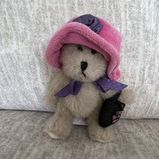 Boyds U. B. STYLIN Plush Bear Gray Pink Hat Purse Hang Tag Tags 916111 2005 picture