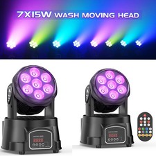 2pcs 105W Moving Head Lights 7LED RGBW Beam Wash Stage Lighting Disco Party Show picture