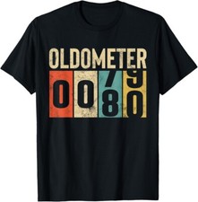 Funny 80 Years Old Oldometer Vintage 80th Birthday Odometer T-Shirt Gift New picture