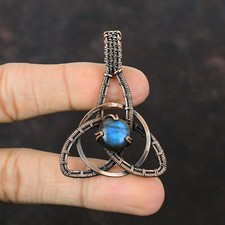 Labradorite Gemstone Jewelry Copper Gift For Love Wire Wrapped Star Pendant 2.2