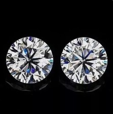Pair of 3 Ct Lab Grown Diamond D Color Round Cut VVS1 Clarity Certified Diamond picture