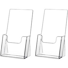 Acrylic Brochure Holder,2 packs Thicker Countertop Literature Holder Plastic picture