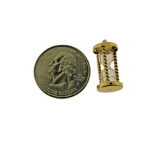 Vintage Hourglass Pendant Charm Solid 17K Yellow Gold Almost 18K 3D Gold Charm picture