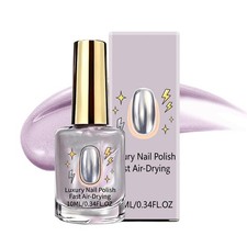 Lilac Glossy Mirror Nail Strengthener, Light Purple Glossy Nail Polish, DIY Nail picture