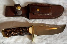 Vintage Schrade USA 171 UH 171UH Uncle Henry Knife with Leather Sheath & Stone picture