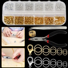 1200Pcs Lobster Clasp Open Jump Rings For DIY Jewelry Making Necklace Bracelet picture