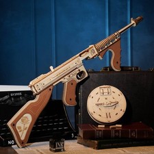 ROKR Thompson Submachinegun 3D Wooden Puzzle Mechanical Kit Adult Boys Toy Gift picture