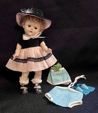 Vintage 7” GINNY Vogue Doll SL Painted Brows Lashes Poodle Hair Tagged Outfit picture