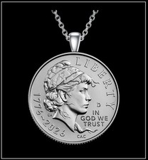 EMERGING LIBERTY DIME Necklace - commemorative 2026 US mint roll coin - SUPERB picture