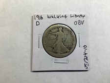 1916 D Walking Liberty Half Dollar with Obverse Mint Mark 051724 10re picture