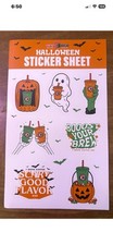 7 Brew Coffee Halloween Vinyl Sticker Sheet Multicolor Ghost Graphic Print picture