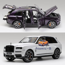 Original 1:18 Rolls Royce Cullinan Limited Purple White Car Model Leather Box picture