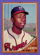 1962 Topps Hank Aaron #320 Braves Nice Color EX picture