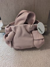 NWT STAUD RONNIE BLUSH LEATHER KNOTTED SATCHEL/CROSSBODY MINI picture