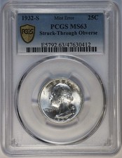 1932 S Washington Silver Quarter PCGS MS63 ‼️SERIES KEY DATE - MINT ERROR‼️ picture